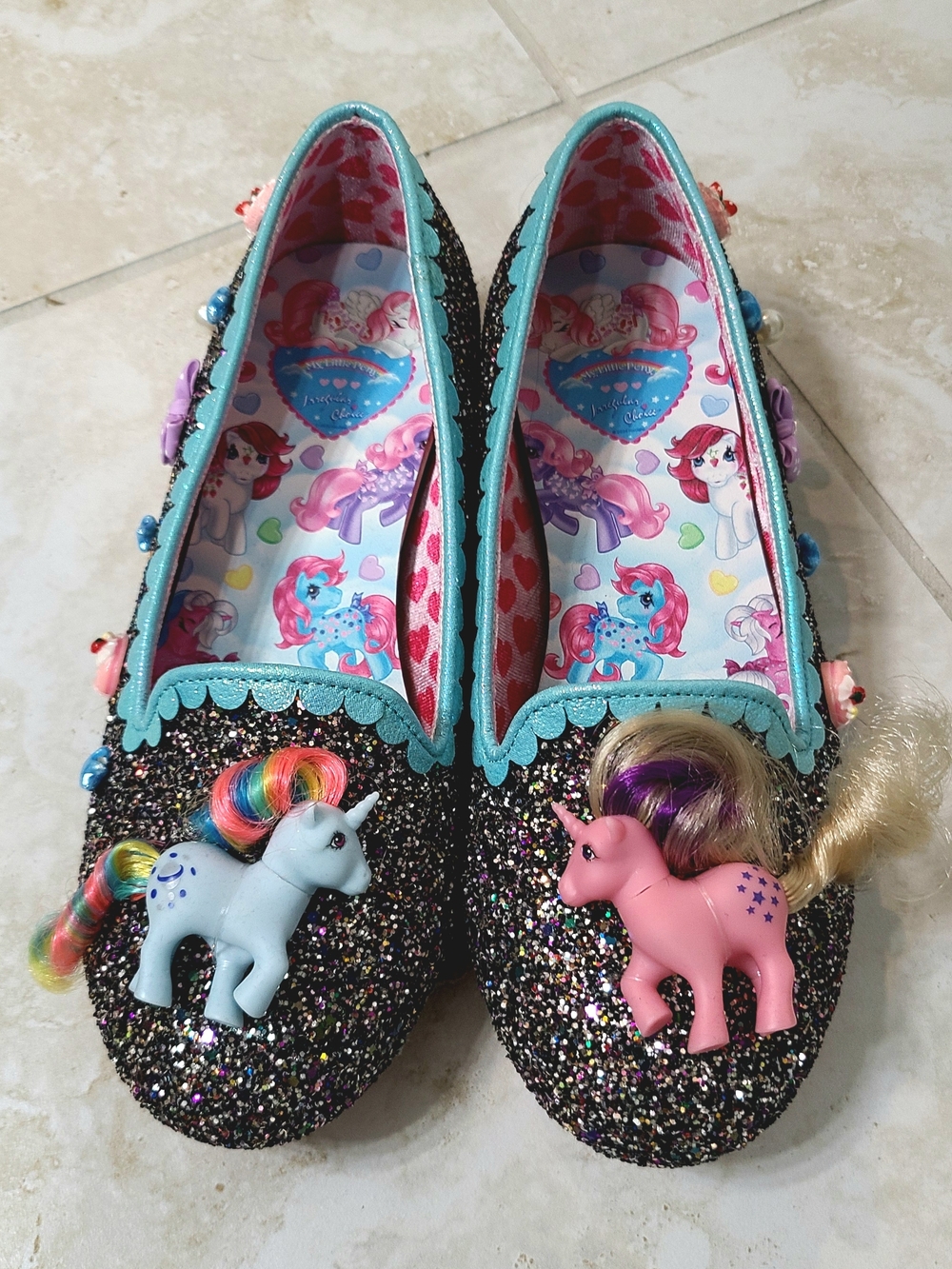 Irregular Choice + My Little Pony / Playful Ponies Glitter Flats black, 40W (EU)
